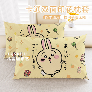 Chiikawa吉伊卡哇亲肤枕套ins少女心学生宿舍双面印花枕套可水洗
