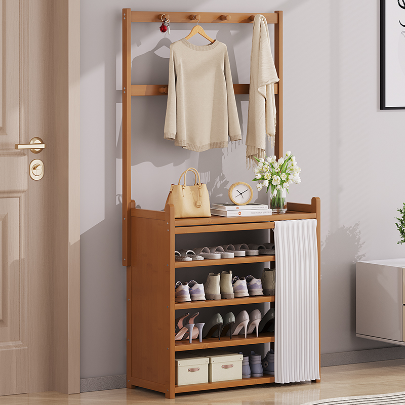 wawj鞋架衣帽架一体门口出租房用