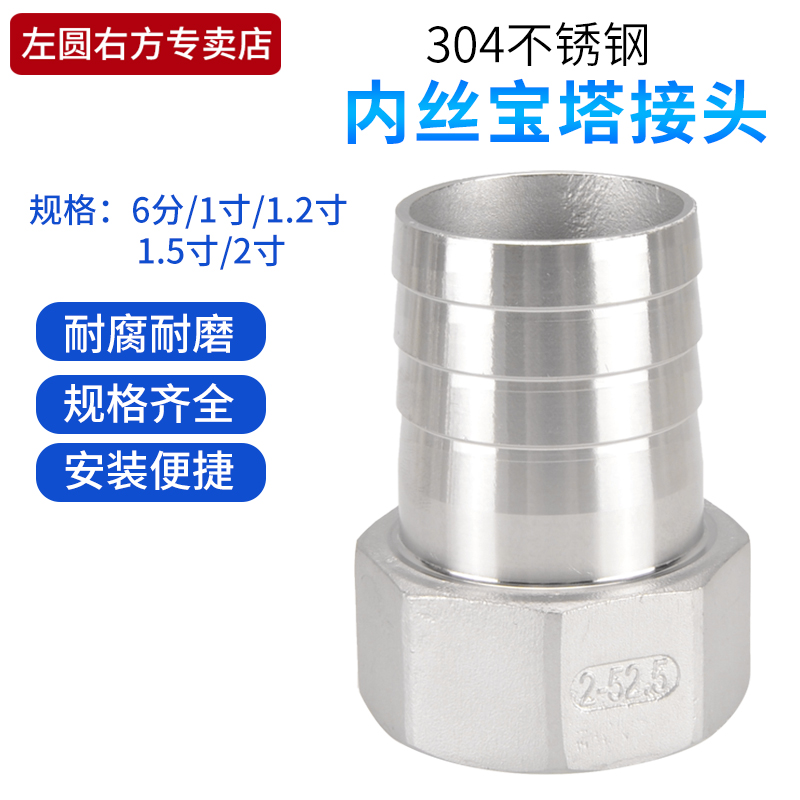 304不锈钢内丝宝塔头左圆右方