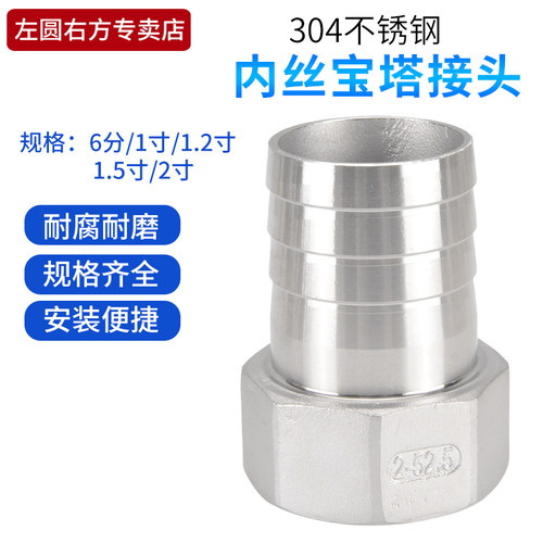 304不锈钢内丝宝塔头左圆右方