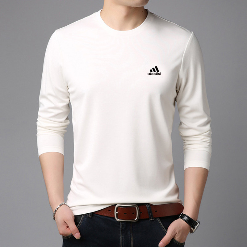 白色短袖T恤男纯色修身潮流夏季上衣半袖男女打底衫长袖体恤001