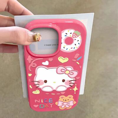 甜甜圈凯蒂猫苹果12/13Promax防摔15/11Plus有趣14Pro亮面X/xsmax趣味