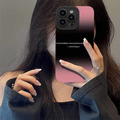 ss轻奢粉黑苹果12/15Pro手机壳16/11MINI简约13/14Promax新款XS
