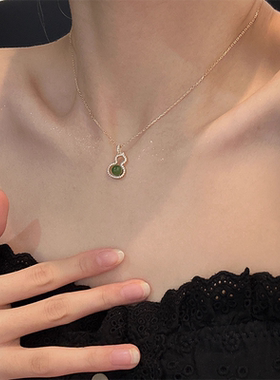 葫芦仿和田玉项链女高级感轻奢