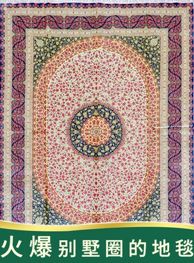 天匠地毯270x370cm手工真丝波斯地毯手织美式地毯地垫手编地毯