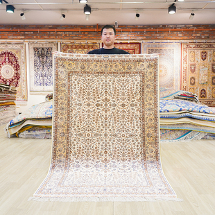 天匠120x180cm手工真丝波斯地毯沙发茶几卧室地毯瑜伽地毯床边