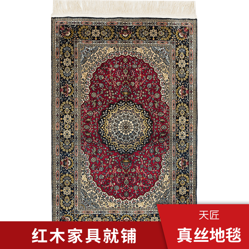 天匠60x90cm手工真丝波斯地毯现代抽象高档地毯真丝进口地毯厂家