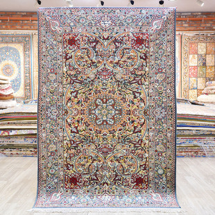 天匠120x180cm手工真丝波斯地毯传统手工艺地毯出口土耳其丝毯