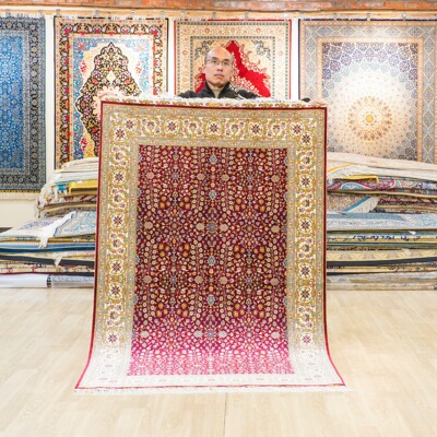 天匠手工真丝波斯克什米尔地毯