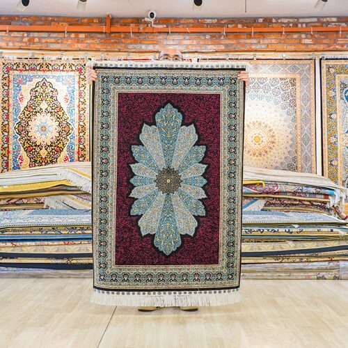 天匠手工真丝波斯地毯90x140cm