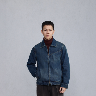 拉链牛仔夹克都市轻复古