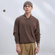 ｜横机针织宽松长绒棉打底上衣男纯色百搭针织衫 2色长袖 POLO衫 秋