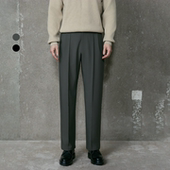 2色直筒西裤 男免烫抗皱中高腰高级 ｜230g科技混纺羊毛肌理休闲裤