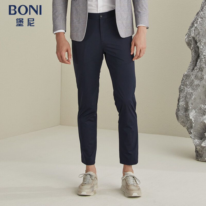 BONI/堡尼新品商务男装直筒裤男时尚休闲裤弹力修身裤装KL267111A