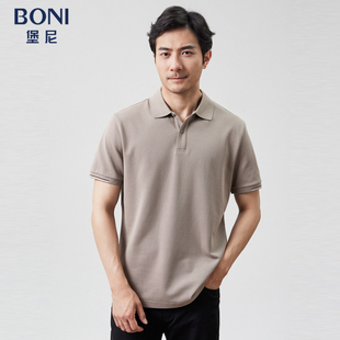 T恤男LP334F35B BONI 堡尼2023春夏新品 商务翻领POLO衫 棉混纺短袖