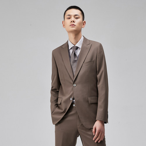 BONI/堡尼春夏新品全羊毛西装商务男士西服净色礼服外套
