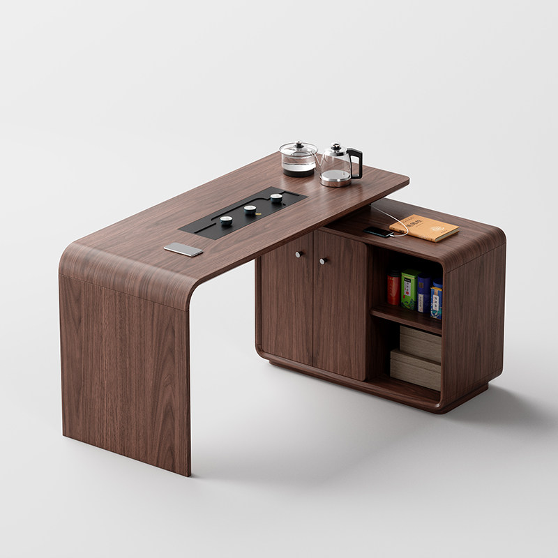 胡桃色阳台茶桌转角实木茶几家用客厅一体茶艺桌中古风茶桌椅组合,住宅家具,家用茶台/茶桌,淘宝优惠券,粉丝福利购,淘宝优惠卷