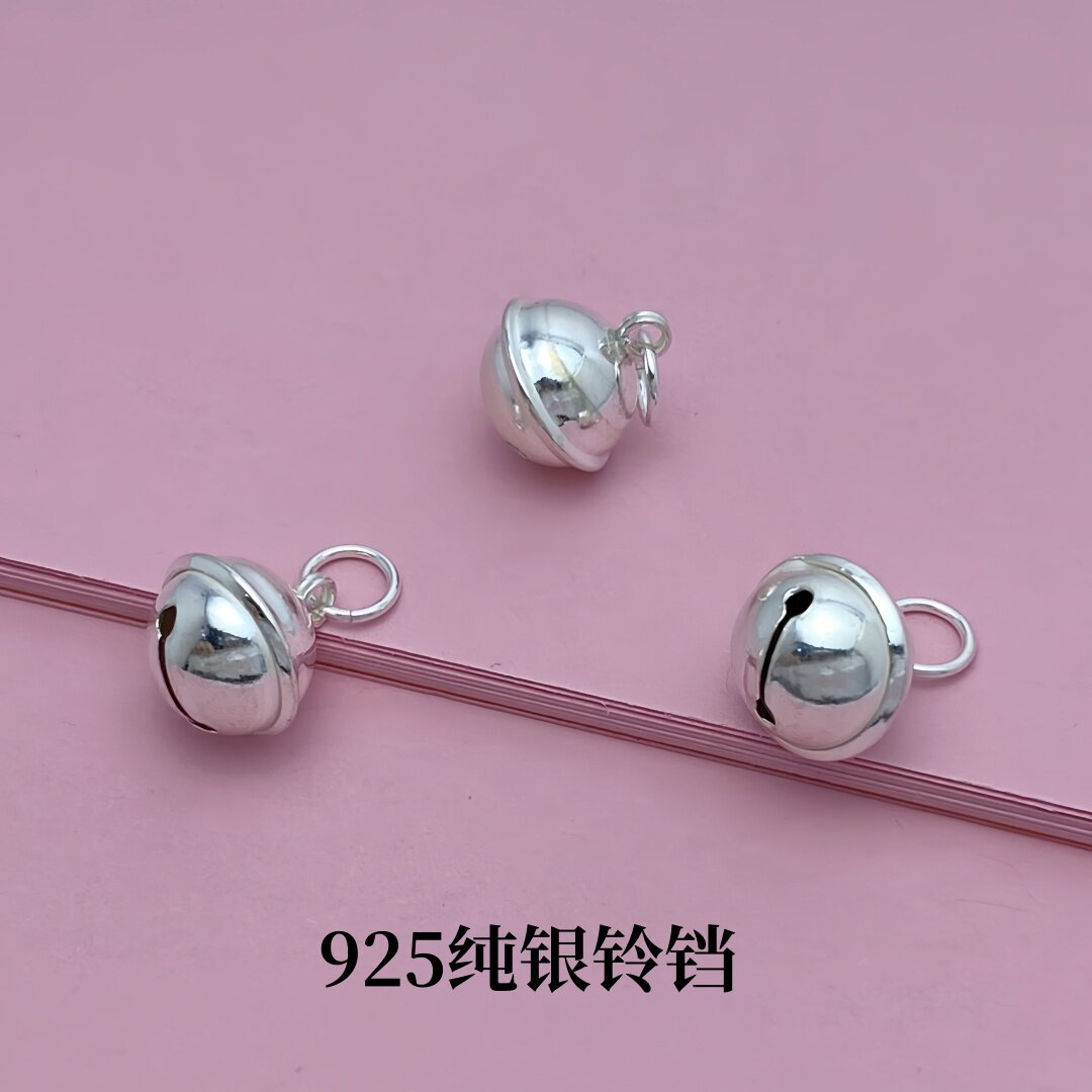 925纯银猫眼铃铛吊坠diy脆响铃铛挂件手工编织手链配饰配件