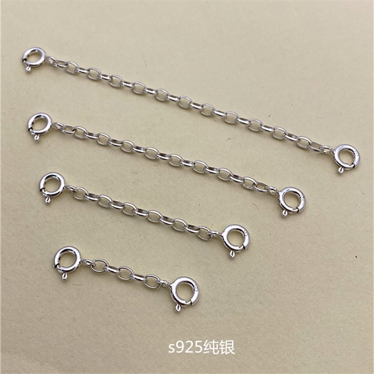 s925银延长链项链可调节加长链手工diy手链编绳链条配件蛋圆形链,饰品/流行首饰/时尚饰品新,链条,淘宝优惠券,粉丝福利购,淘宝优惠卷