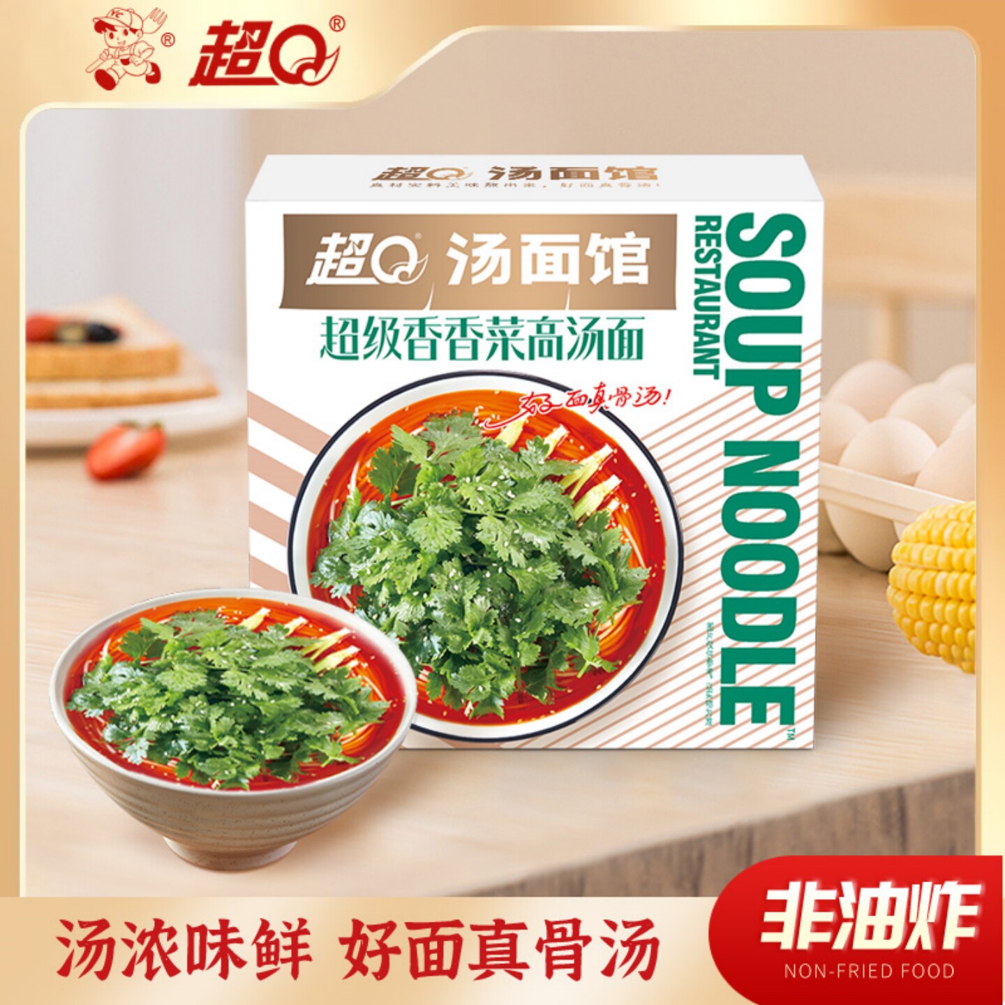 超Q香菜高汤面非油炸方便面