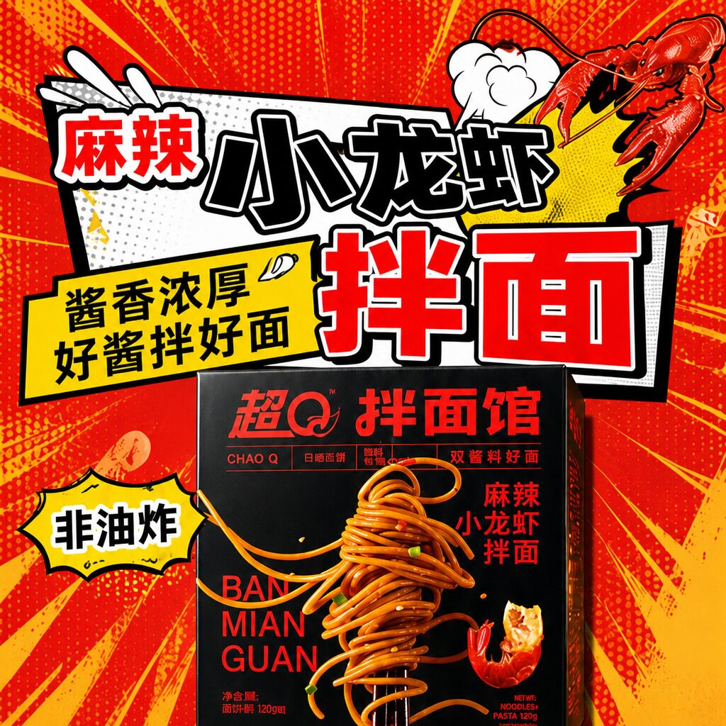 超Q拌面麻辣小龙虾速食面