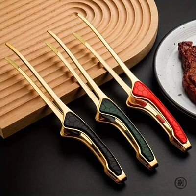 Non-Stick Stainless Steel Barbecue Tongs Anti-scald Anti-sli