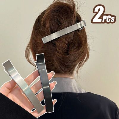1~3PCs Fashion Metal Hair Clips Barrettes Long Duckclips Sim