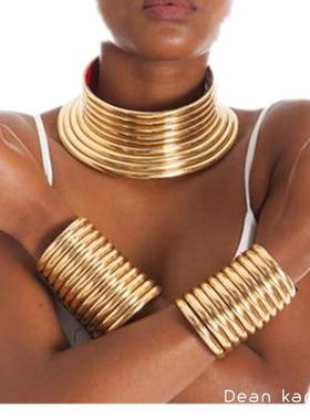 夜店埃及艳后非洲风情夸张大气项圈手圈项链饰品choker necklaces