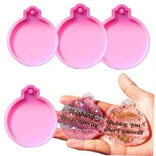 4 Pcs Christmas Ball Pendant UV Epoxy Resin Molds Handmade K