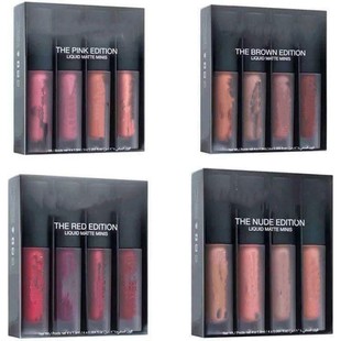 HUDA 4pcs Matte Lipstick Kit  液体口红唇釉套装 lIPGLOSS