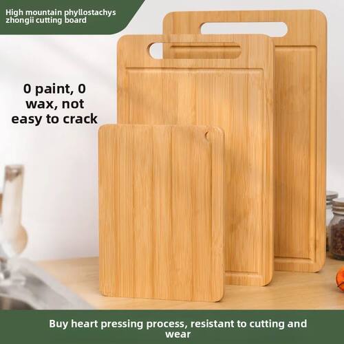 Double-Sided Bamboo Cutting Board - Natural Moso Bamboo Anti