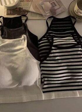 Casual striped sling sleeveless vest    休闲条纹吊带无袖背心