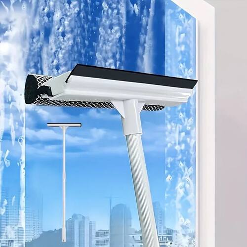1pc Squeegee Window Cleaner 2 in 1 Retractable Pole Cleaning