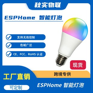 ESPHome 智能灯泡 ESP8285 HA 9W E27 WiFi LED 灯泡与家庭助理配