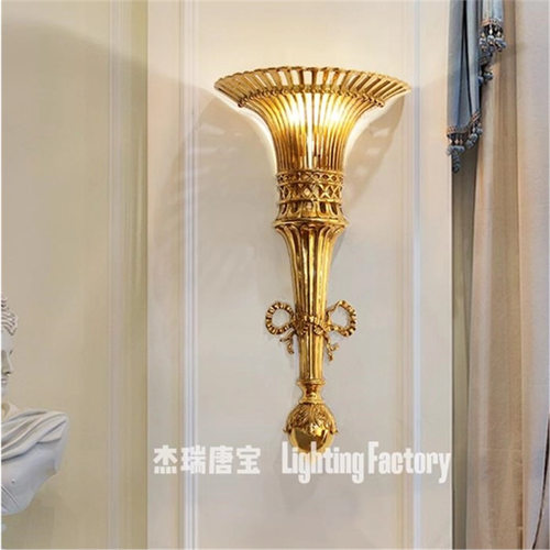 欧式全铜壁灯法式客厅高档大型火炬走廊玄关创意过道别墅脱蜡墙灯