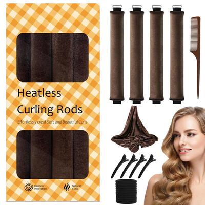 Overnight Heats Hair Curler 20 Piece Set Curls Satin