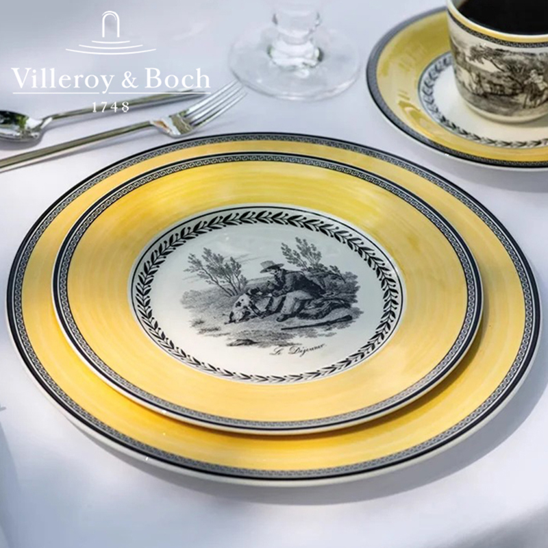 欧式复古轻奢碗盘餐具套装