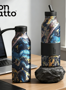 contatto办公室保温杯男款高端简约ins风不锈钢直饮水杯吸管杯子