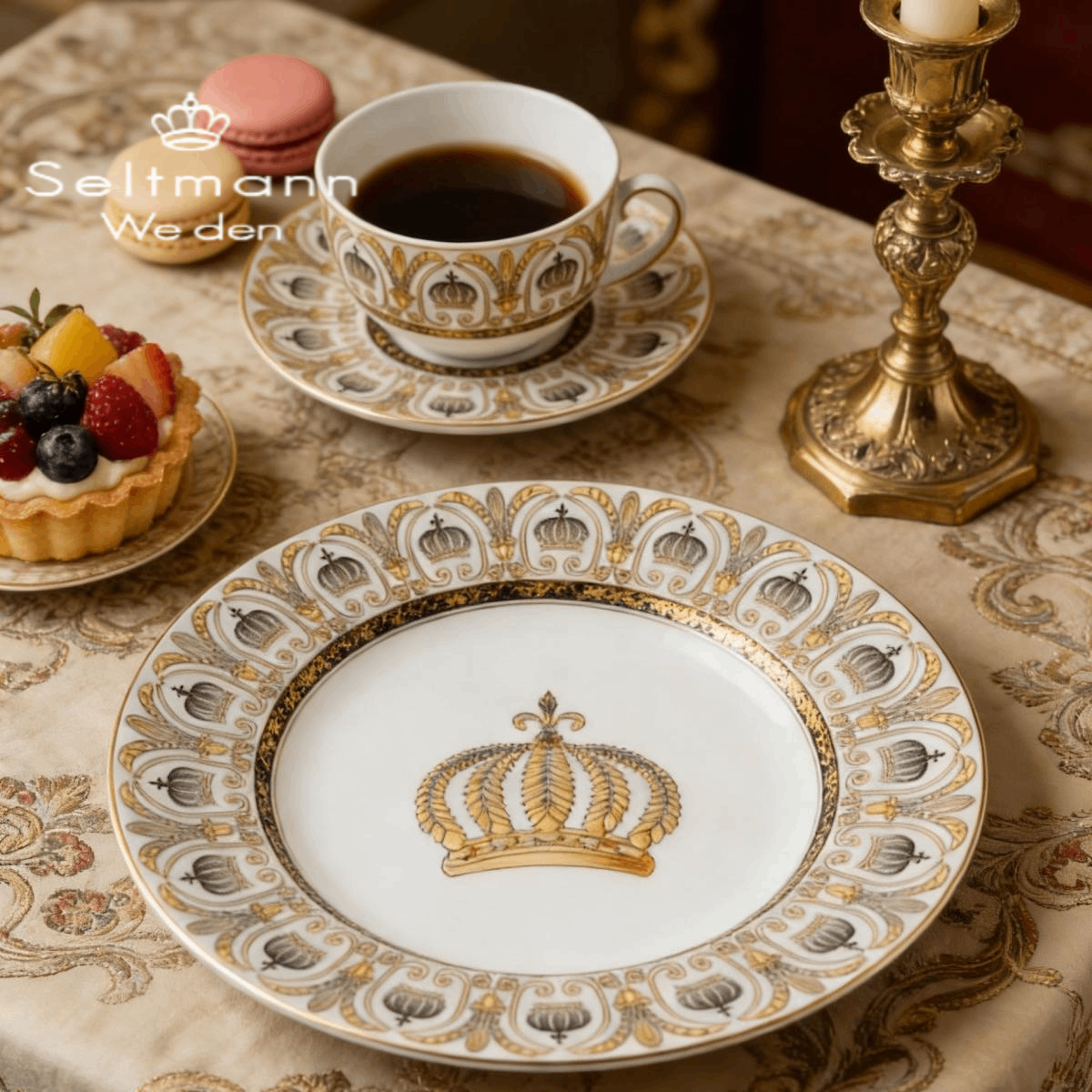 德国SeltmannWeiden陶瓷盘子皇冠系列轻奢餐具家用菜盘高级感杯碟,餐饮具,盘,淘宝优惠券,粉丝福利购,淘宝优惠卷