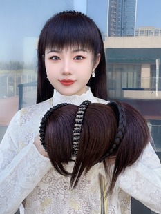 真发加量发箍刘海女一体式头顶薄款补发片无痕前额遮白增量假发片