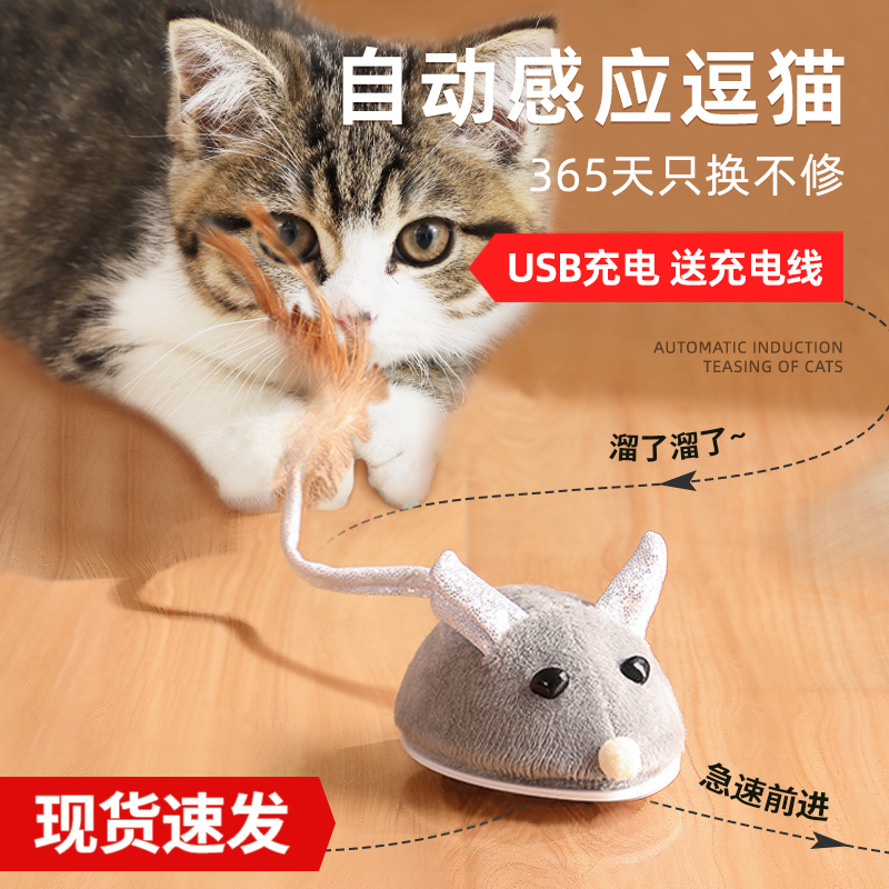 猫玩具电动小老鼠自嗨解闷猫用品