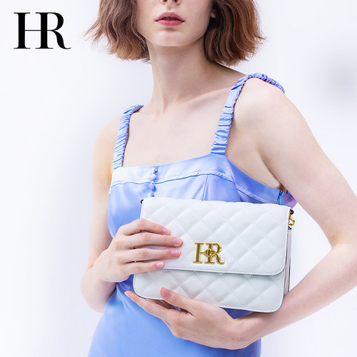 hr女包新款爆款百搭斜挎包菱格包