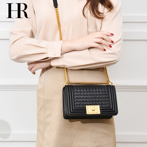 hr赫莲娜女包2023新款羊皮编织包