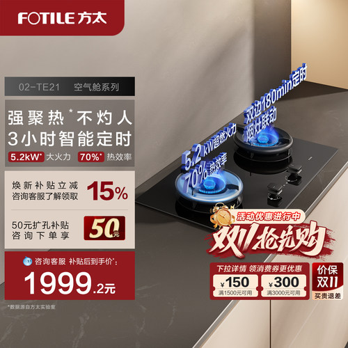 方太02TE21定时燃气灶官方旗舰店