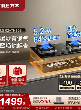 方太燃气灶官方旗舰店02-TH36B天然气炉灶具煤气灶厨房家用双灶