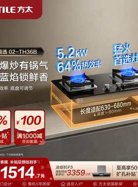 方太燃气灶官方旗舰店02-TH36B天然气炉灶具煤气灶厨房家用双灶