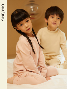 【商场同款】歌瑞森暖绒绒圆领儿童男女宝宝德绒保暖内衣秋衣秋裤