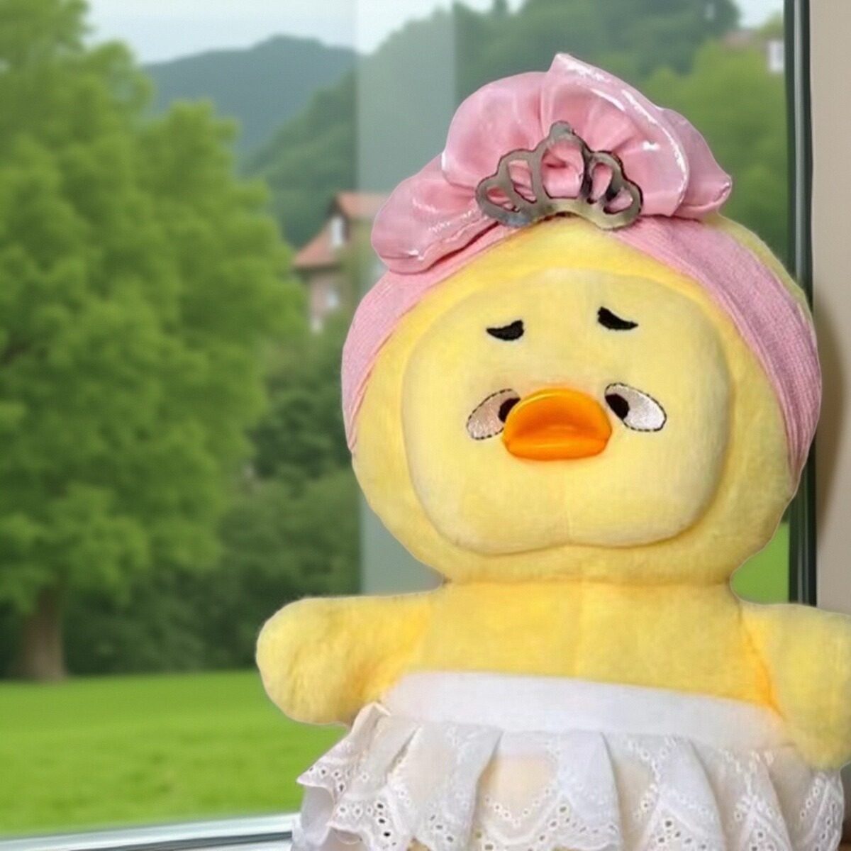 撒娇好命鸭毛绒玩具香蕉鸭公仔