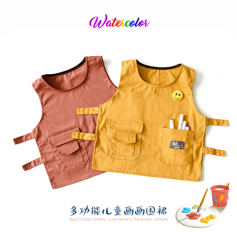 绘画定制印制logo围裙罩衣