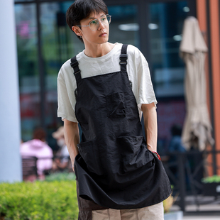 夏季 厨房防泼水围裙男女宠物店理发师餐饮烘焙工作服定制logo印字